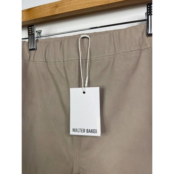 Walter Baker Lori Leather Flare Leg Elastic Waist Pant Women's Dove Size: XS NWT - Picture 5 of 10